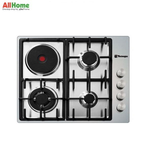 Tecnogas Hob 3 Gas + 1 Electric Hotplate 60cm TBH6031CSS Tecnogas Hob 3 Gas + 1 Electric Hotplate 60cm TBH6031CSS
