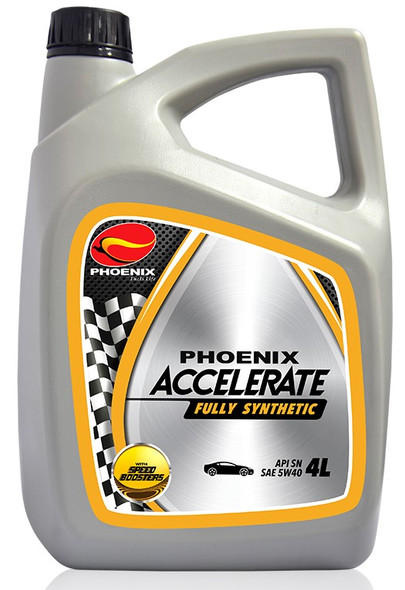 PHOENIX ACCELERATE FULLY SYNTHETIC ENGINE OIL 5W40 GAS 4L PHOENIX ACCELERATE FULLY SYNTHETIC ENGINE OIL 5W40 GAS 4L