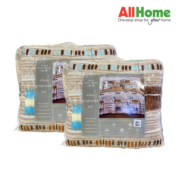 Buy 1 Take 1 Luxury Home Textiles 4 Piece Comforter Set Assorted Design 80"x86" Full Buy 1 Take 1 Luxury Home Textiles 4 Piece Comforter Set Assorted Design 80"x86" Full
