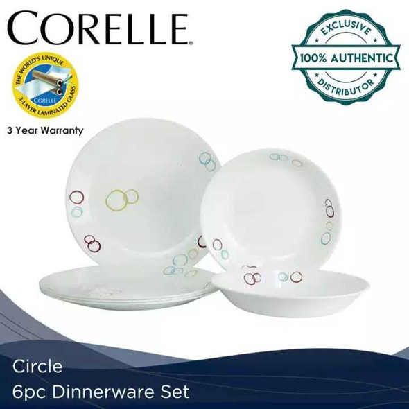 Corelle 6DS-CIR-PH 6pc. Dinnerware set -Circles Corelle 6DS-CIR-PH 6pc. Dinnerware set -Circles