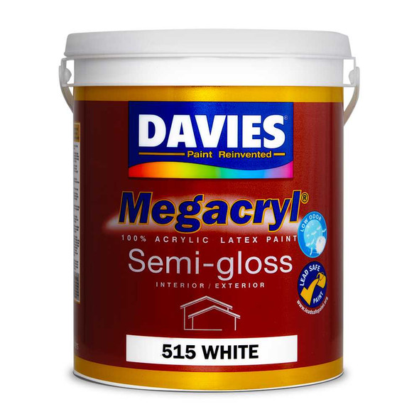 DAVIES DV-515-4 MEGACRYL LATEX SEMI GLOSS WHITE 4L DAVIES DV-515-4 MEGACRYL LATEX SEMI GLOSS WHITE 4L