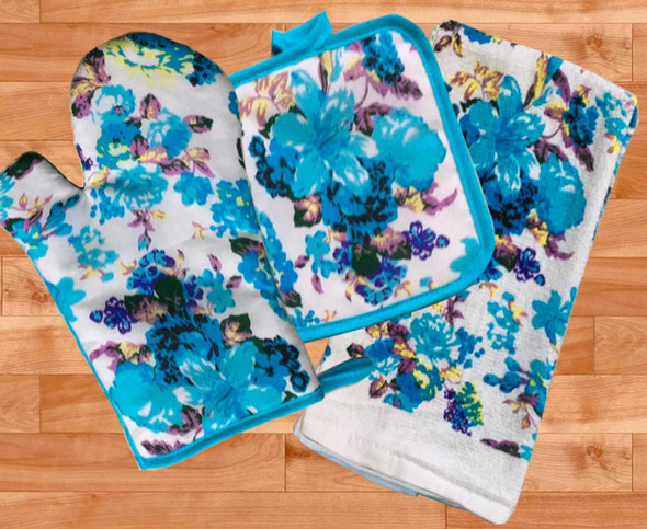 Casabella Kitchen Ensembles HydrangeaFloral Set of 3 Casabella Kitchen Ensembles HydrangeaFloral Set of 3