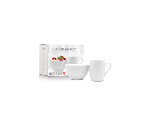 HG-NB/EBM-02 Home Gallery New Bone Embossed Bowl and Mug Set HG-NB/EBM-02 Home Gallery New Bone Embossed Bowl and Mug Set