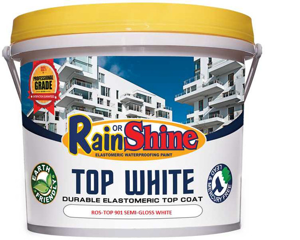 RAIN OR SHINE ROS-TOP 901 TOP COAT SEMI-GLOSS WHITE FLAT RAIN OR SHINE ROS-TOP 901 TOP COAT SEMI-GLOSS WHITE FLAT
