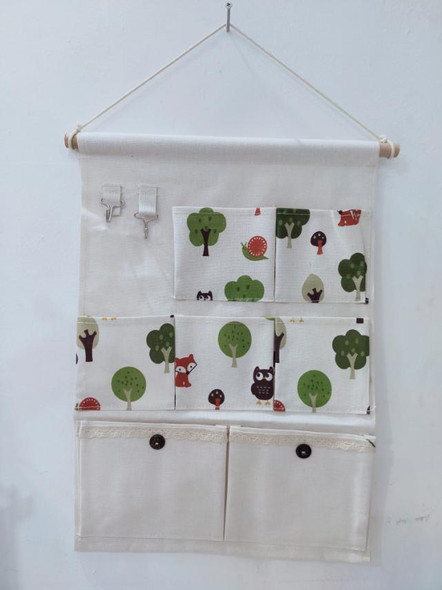 Canvas Hanging Organizer 7 Pouch with Hook Canvas Hanging Organizer 7 Pouch with Hook
