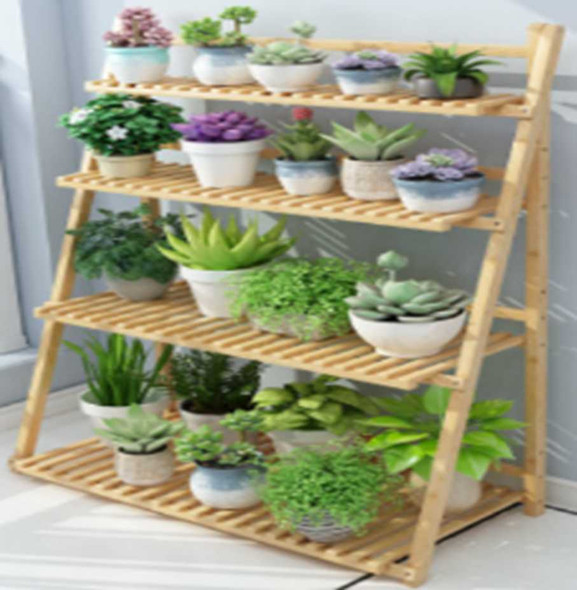 XEN 4 LAYER FOLDABLE BAMBOO PLANT SHELVES XEN 4 LAYER FOLDABLE BAMBOO PLANT SHELVES
