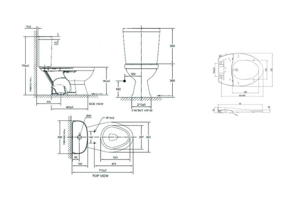 Winplus II Close-Coupled Water Closet with Slim Smart Washer Winplus II Close-Coupled Water Closet with Slim Smart Washer