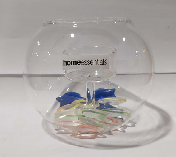 9980 Ocean View Tea Light Holder with Multi Color, Handmade Glass Fish 9980 Ocean View Tea Light Holder with Multi Color, Handmade Glass Fish