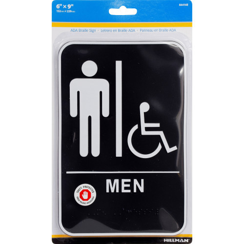 9" x 6" Restroom Sign - "MEN" w/ISA