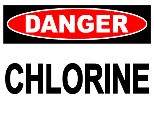 9" x 12" DANGER CHLORINE