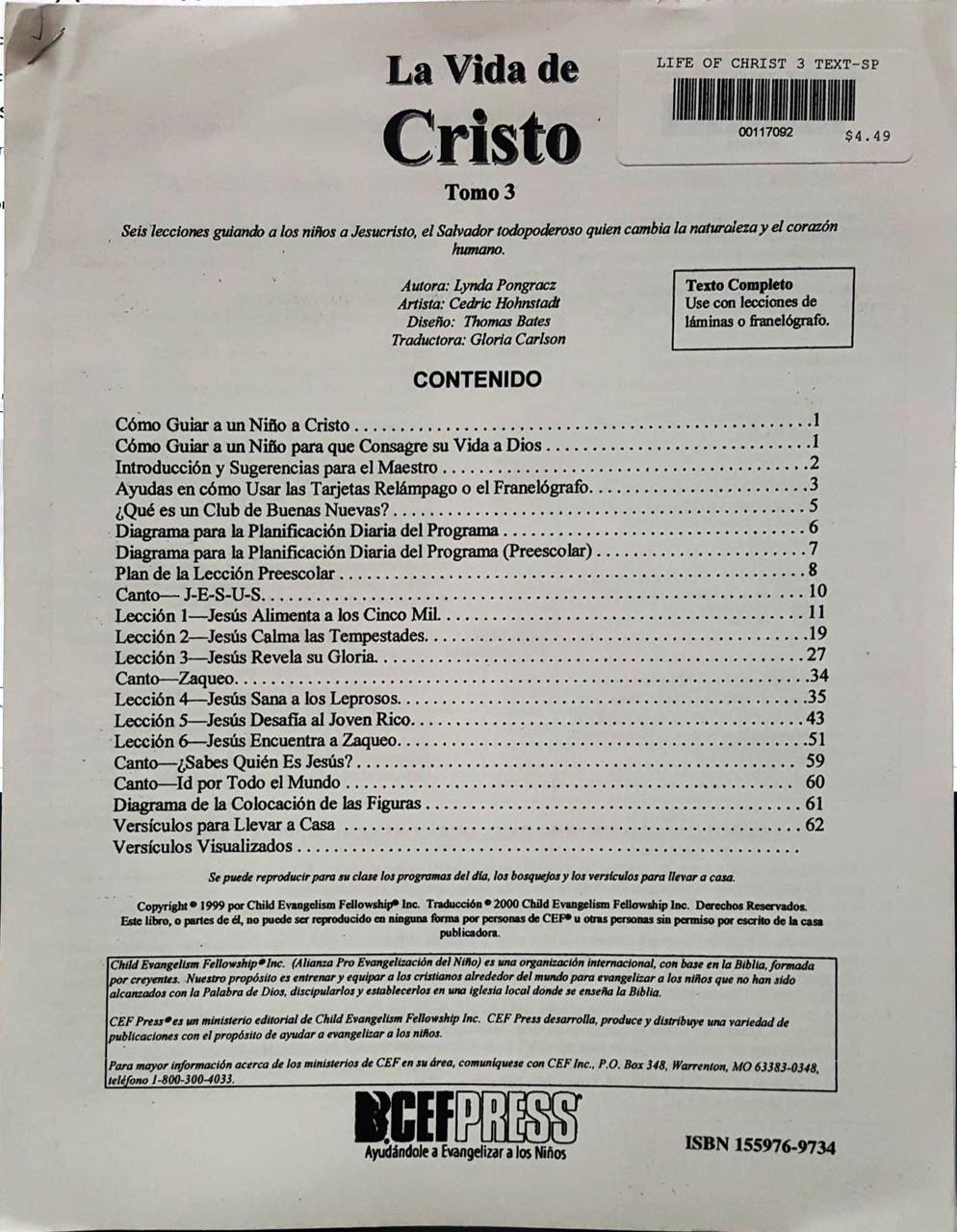 La Vida de Cristo 3 (manual del maestro) (while supplies last)