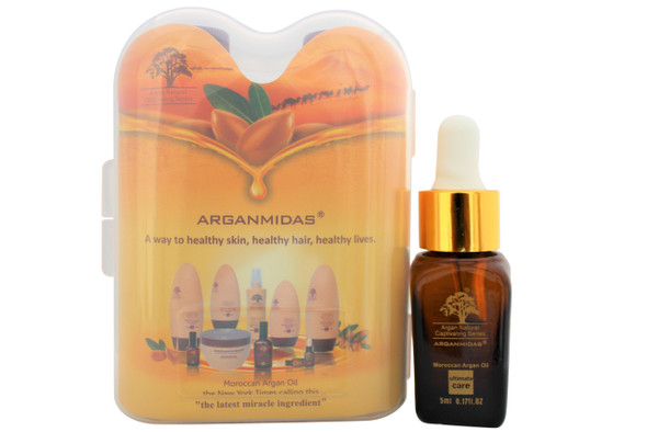 Travel Set includes:
1-Arganmidas Shampoo & Conditioner Travel Size 2 Pack with 100% Pure Moroccan Argan Oil-Ultra Hydrating & Nourishing Color Safe Natural Sun Protection Salon Quality for Men and Women All Hair Types. 1.7 oz each 
1- Travel Size Moroccan Argan Oil Serum for Skin and Hair (10ML)
 About the product
Shampoo promotes growth of healthy, stronger, softer and more manageable
Argan oil plus botanical extracts and oils enhance shine and health of hair and scalp
Replenishes hair damaged from heat, chemicals and environmental elements
Conditioner hydrates and protects, leaving hair shiny and thicker
100% Pure & Natural Moroccan Argan Oil moisturizes and repair hair damage