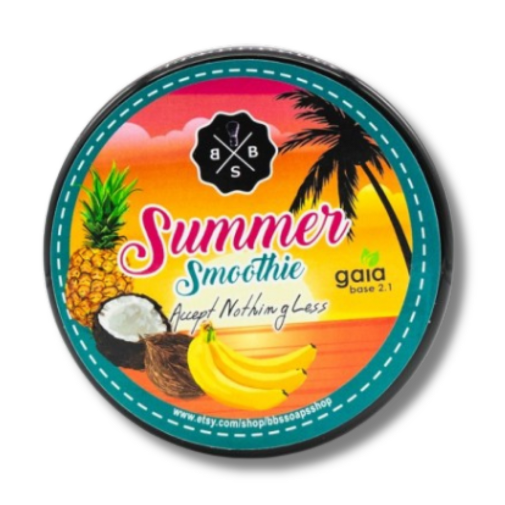 BBS Soaps Artisan Vegan Shaving Soap Summer Smoothie 127g | Agent Shave | Wet Shaving Supplies UK