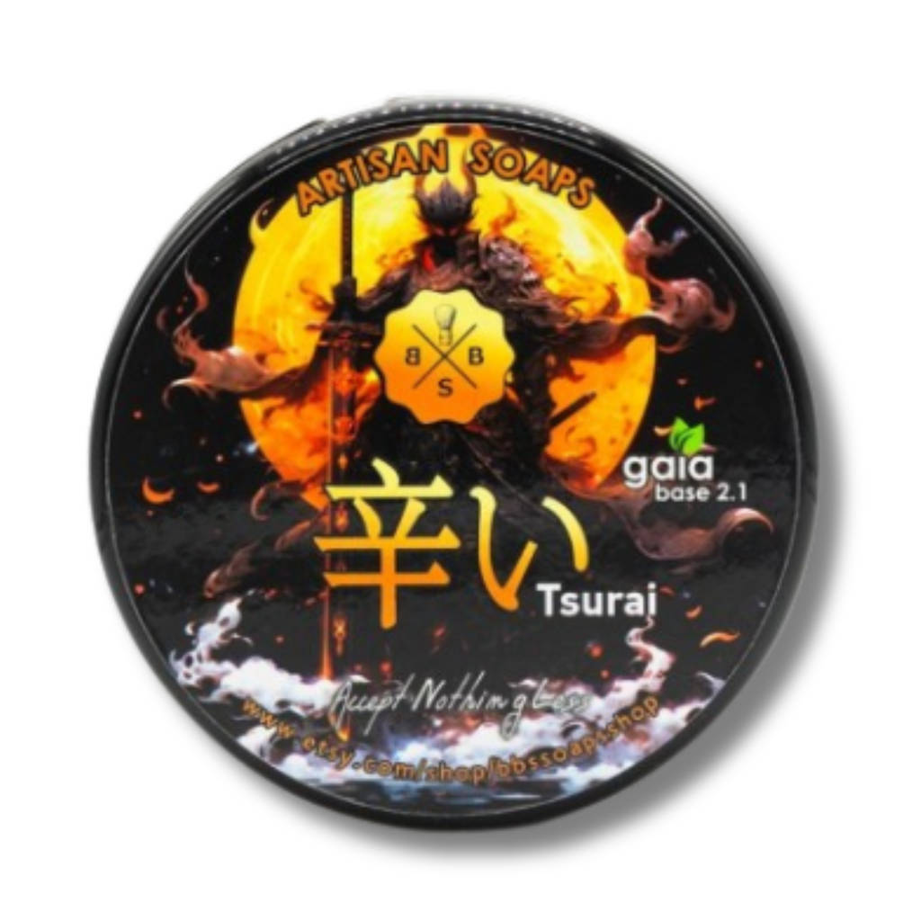 BBS Soaps Artisan Vegan Shaving Soap Tsurai 127g | Agent Shave | Wet Shaving Supplies UK