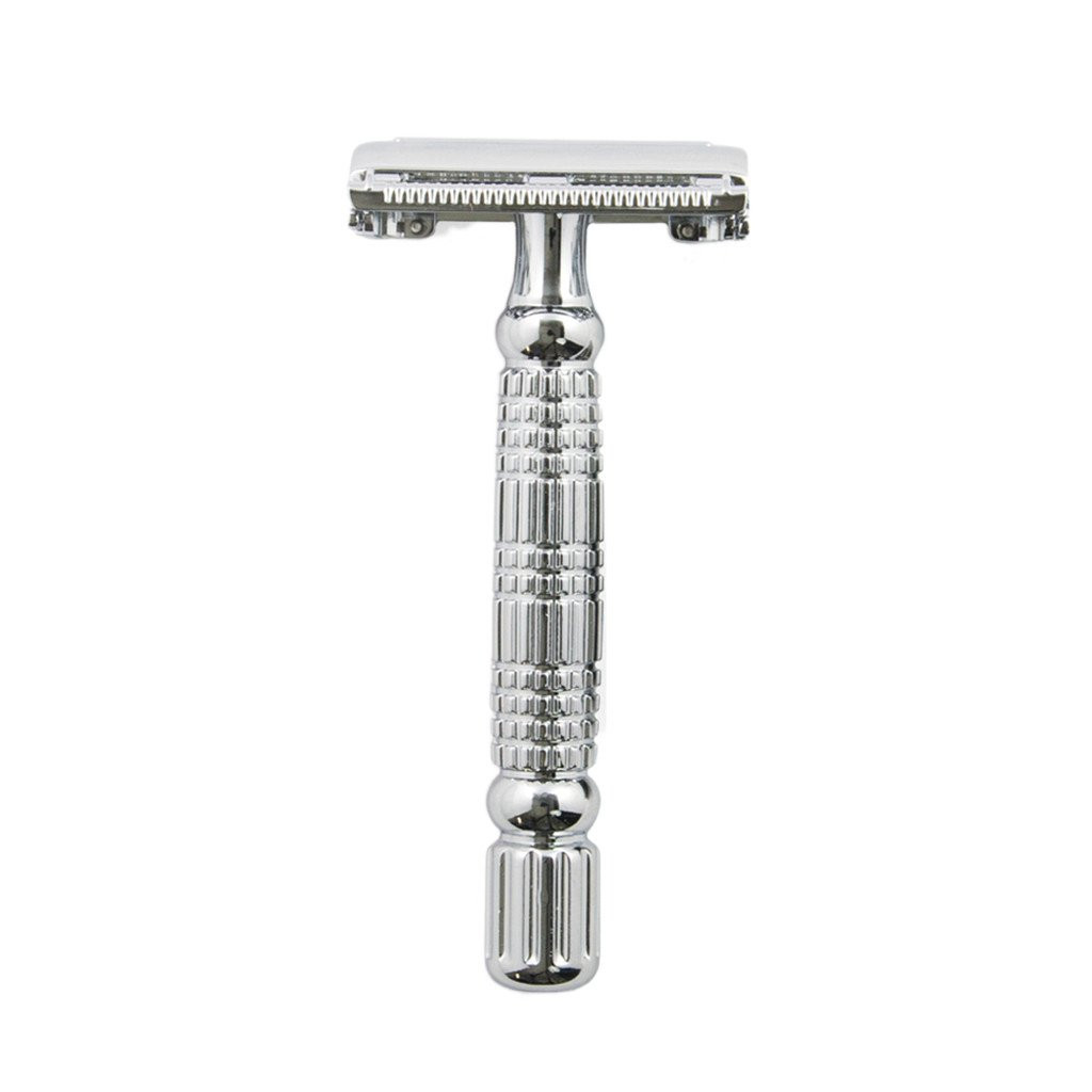 Rockwell Razors R1 Double Edge Safety Razor - White Chrome | Agent Shave | Wet Shaving Supplies UK