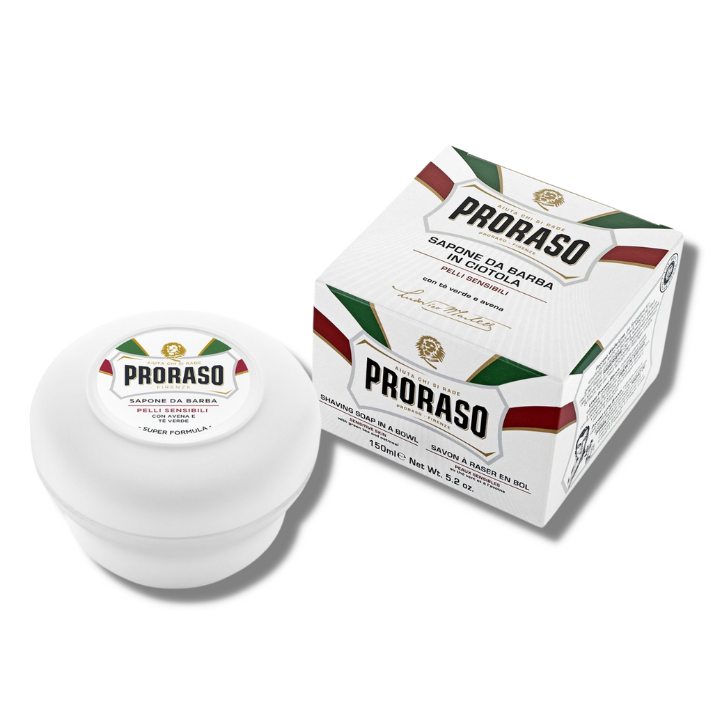 Proraso Shaving Soap Sensitive (White) Box 150ml | Agent Shave | Wet Shaving Supplies UK