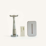 Leaf Twig Razor Kit Silver | Agent Shave | Wet Shaving Supplies UK