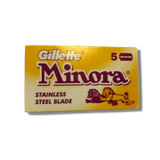 Gillette Minora Stainless Steel Double Edge DE Razor Blades 5s | Agent Shave | Wet Shaving Supplies UK