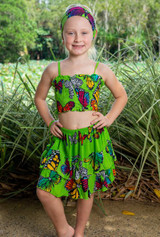 Lime wholesale Elizabeth Kids 4 piece set, Top and Skirt with Matching bag and Headband,