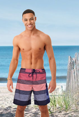 Mens board shorts quick dry fabric color orange grey
