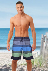 Mens board shorts quick dry fabric color turquoise lime