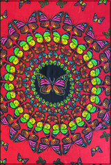 Red Butterfly Circle print sarong buy wholesale from Australia