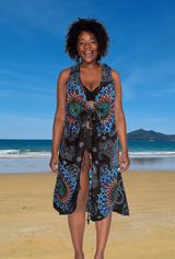 sarong tie front cover up color lotus pink front  buy wholesale from Australia