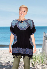 Padma ladies' fringe top turquoise black