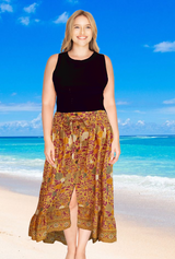 Tanya Boho Rose Yellow skirt with shirring at waist. super comfy buy wholesale from Australia
