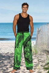 Celtic long pants, elastic waist color green buy wholesale