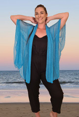 Susan Knit Long Jacket Turquoise