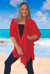 Susan Knit Long Jacket red