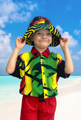 Print #6 Kallum Kids Reggae Rasta shirt, Great Summer Shirt for Children. Light and Breathable Rayon Fabric. Buy wholesale from Australia. For Fans of Jamaican legend Bob Marley and reggae music festivals