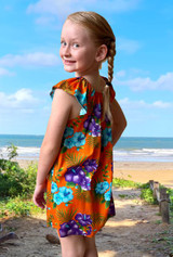 Matilda Kids Peasant Dress Savannah Orange