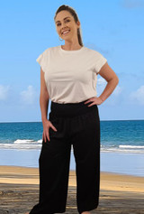 buy wholesale Full Length Shirring Pants Black