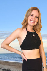 Marli Black crochet crop top Buy wholesale from Australia