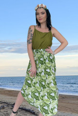 Selena Skirt Bayleaf Green/White