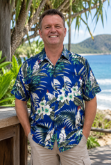 Navy cockatoo Tony shirt button up