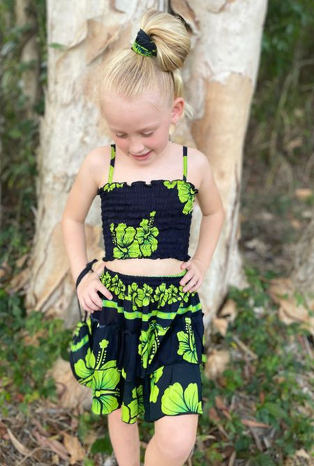 Hibiscus Elizabeth 4 piece inc handbag and headband Lime