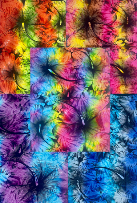 Hibiscus starburst sarong pack of 5 assorted wholesale