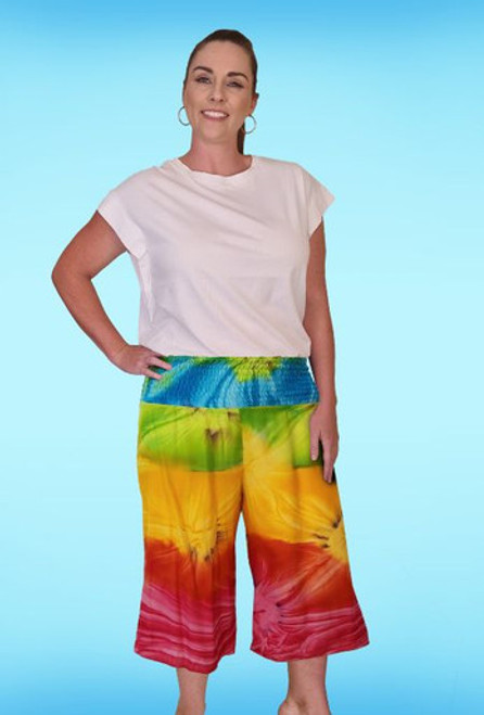 Cailey rainbow starburst wholesale shirring pants