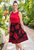 Lenah elastic waist skirt with pockets in cool rayon fabric, hibiscus Red Hibiscus print Buy wholesale from Australia