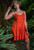 Ally  Ladies Thin Strap Baby Doll  Summer Dress  colour Rust