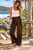 Charlie elastic waist tie dye long Pants chocolate brown. Buy wholesale from Australia