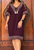 Camila dress maroon with embroidery on neck sleeve and hem, relaxed fit for sizes 14 to 18