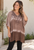 Poncho embroidery top with sequins color Dusty pink