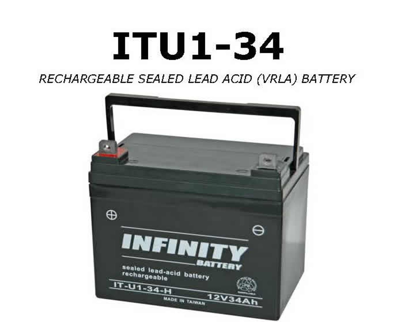 IT U1-34 -  Infinity 12volt - 34Ah - U1 SLA rechargeable  battery