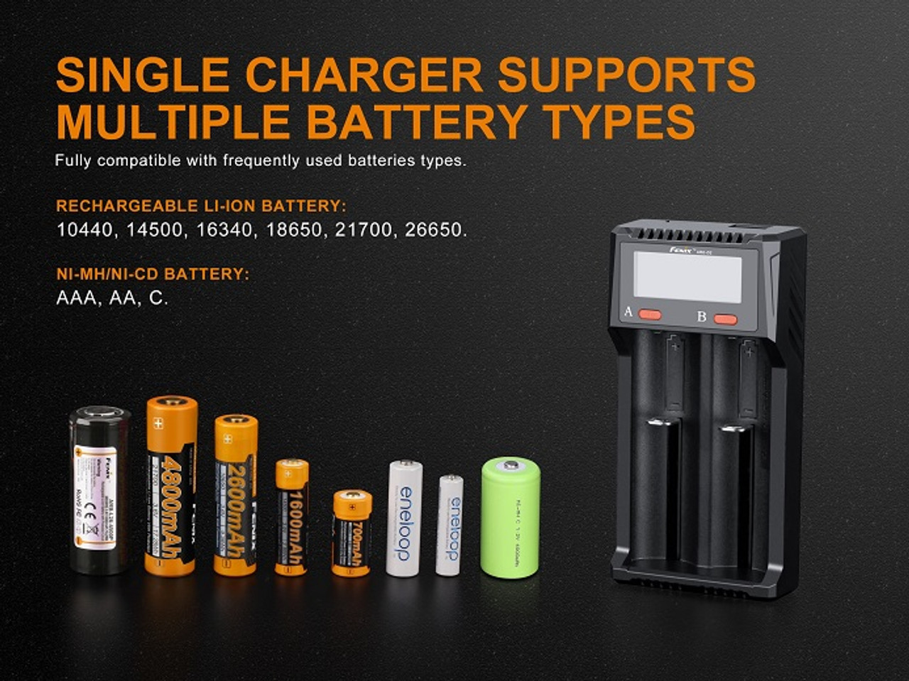 ARE-D2 - Fenix Dual Bay Smart Battery Charger