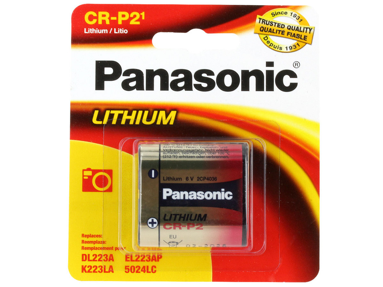 CRP2-PC - Panasonic CR-P2 - Lithium 6V (1-pack)