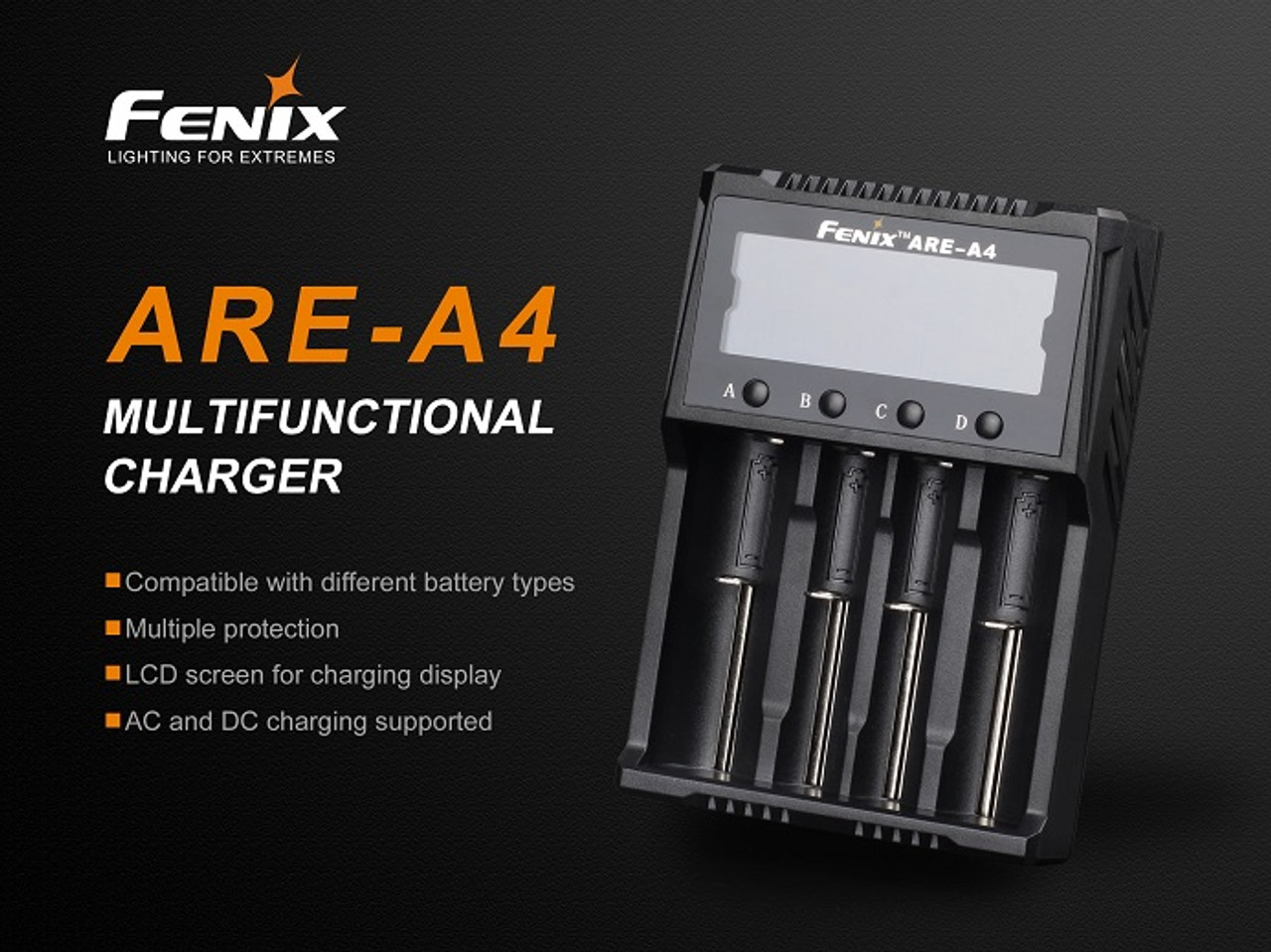 ARE-A4 - Fenix Quad Bay Smart Battery Charger